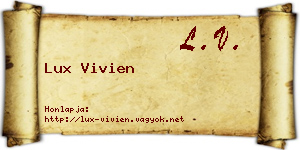 Lux Vivien névjegykártya